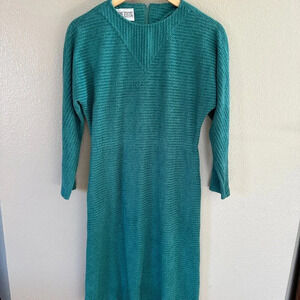 Vintage Leslie Fay‎ Green Dress